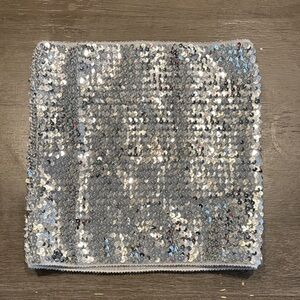 Silver Sequin Crop Top